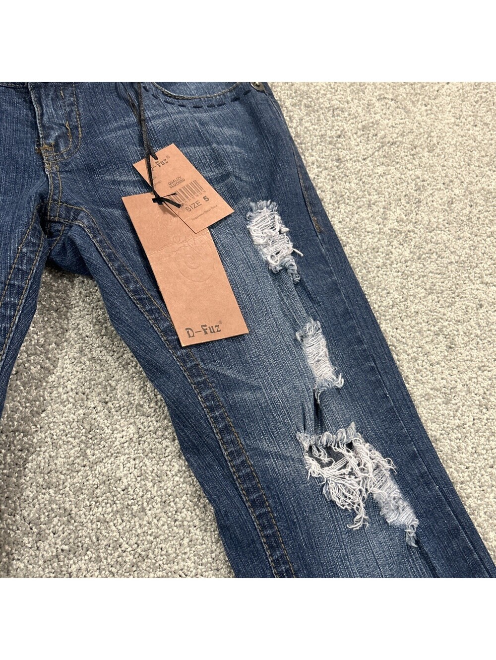 D-Fuz Y2K Bootcut Distressed Jeans Women’s New With Tags - Picture 3 of 10